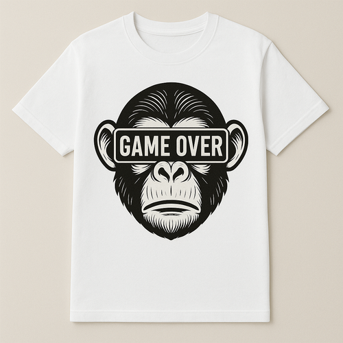 Maglietta Adulto – Scimmia Game Over triste