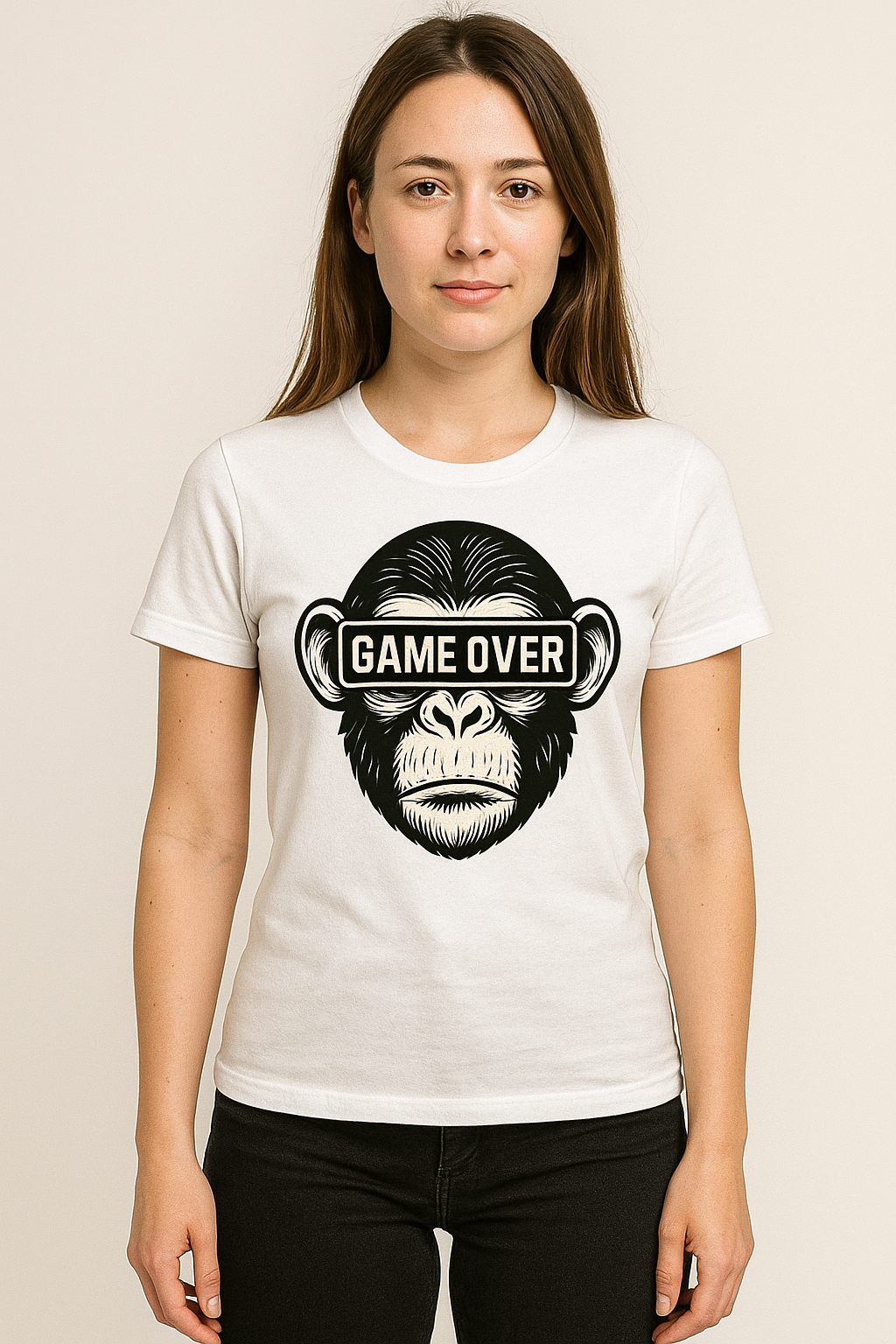 Maglietta Adulto – Scimmia Game Over triste