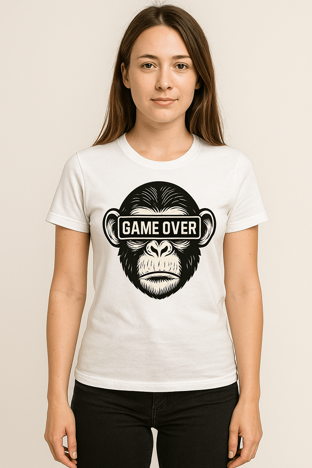 Maglietta Adulto – Scimmia Game Over triste - Toplinea