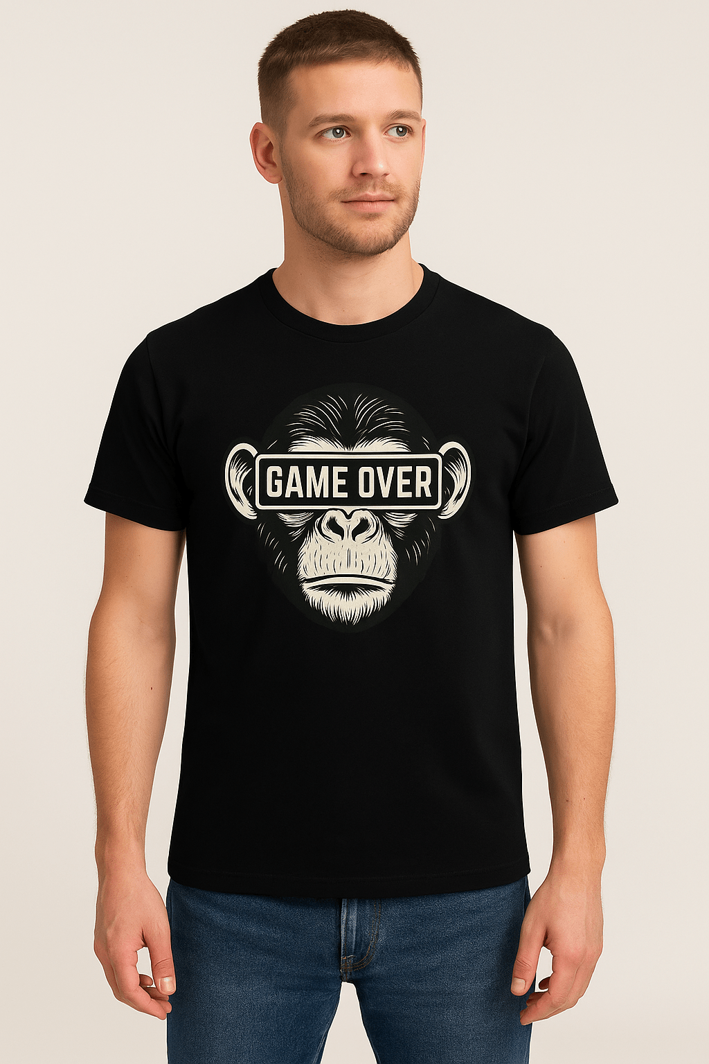 Maglietta Adulto – Scimmia Game Over triste - Toplinea