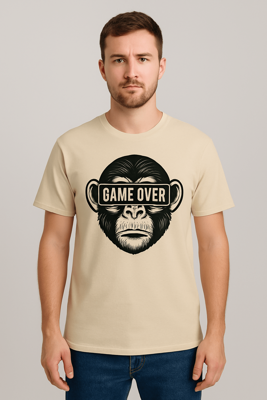 Maglietta Adulto – Scimmia Game Over triste - Toplinea